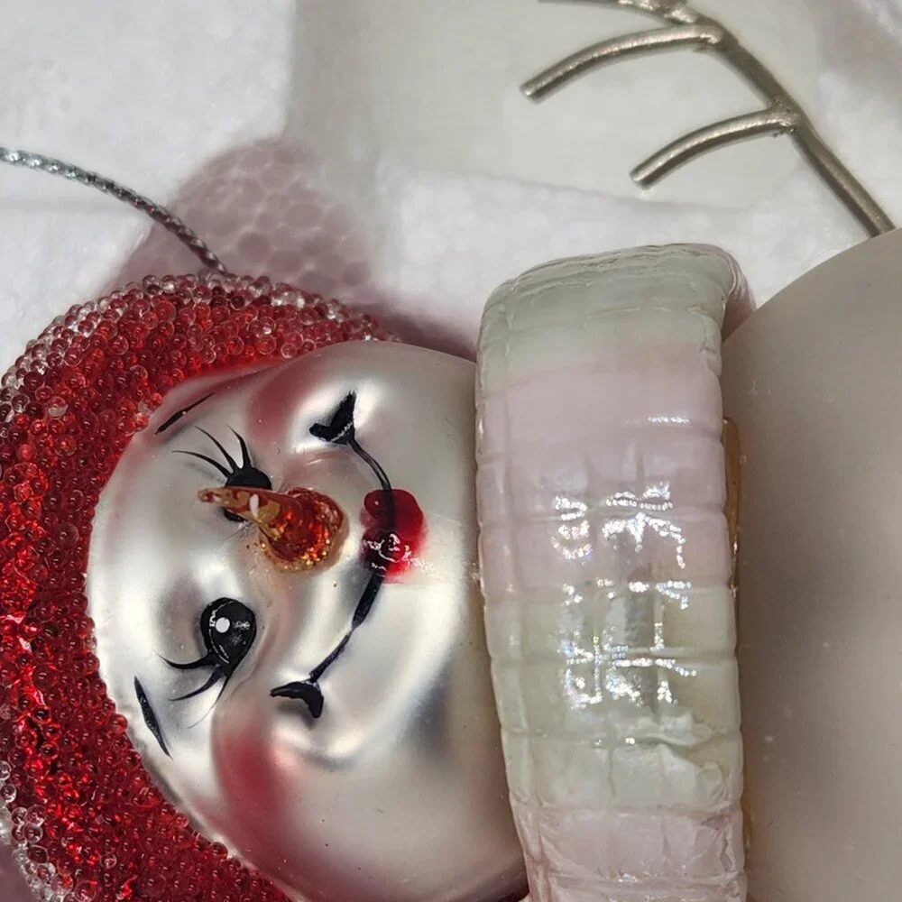 The Bradford Editions Snowman Family Glass Bells Ornaments Christmas Winter